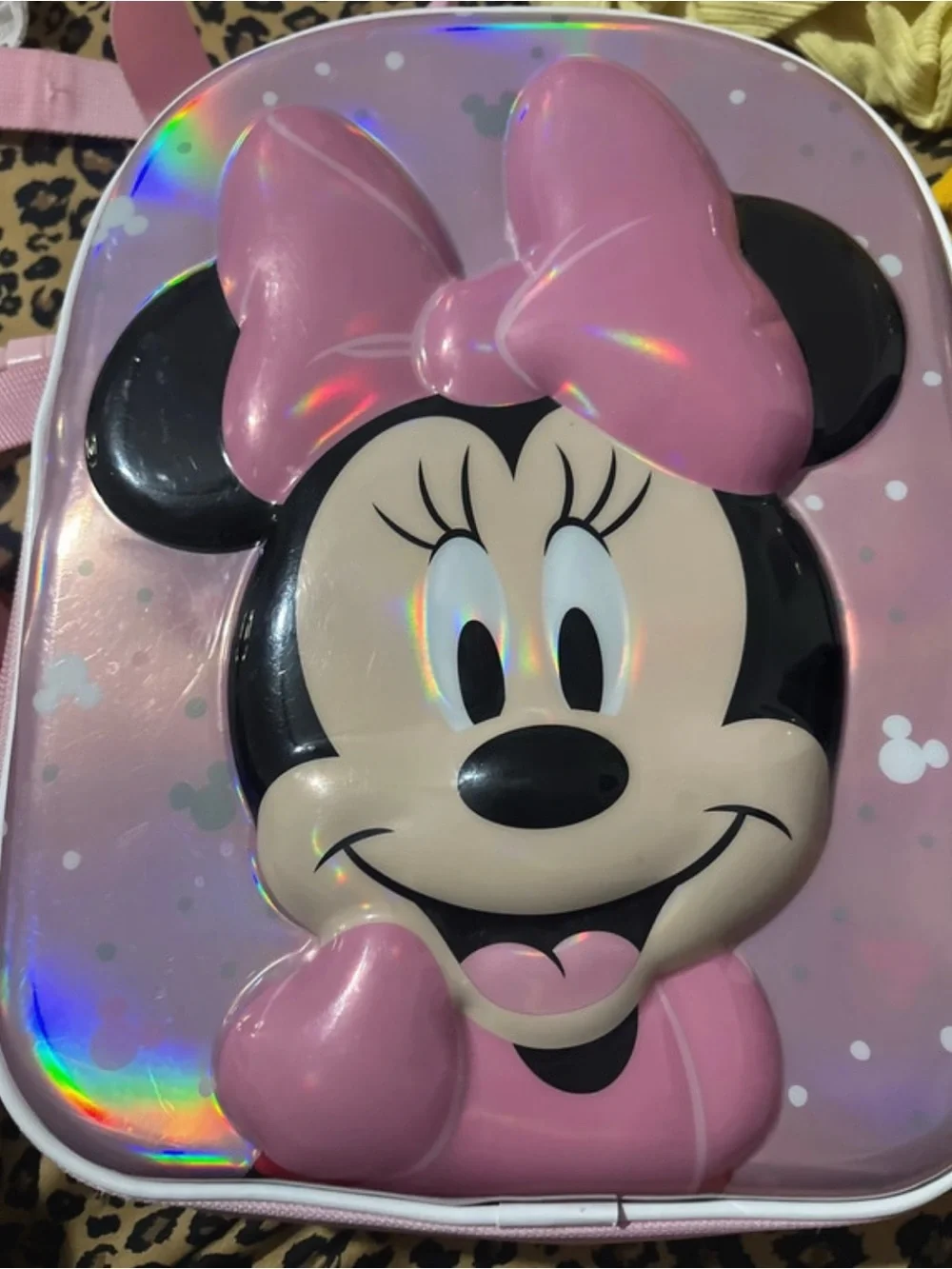 Disney Minnie Mouse Pink Holographic Party Backpack